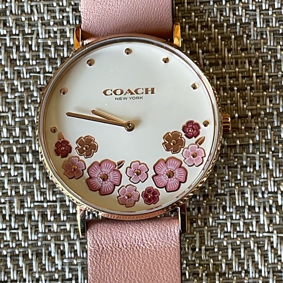 NWT COACH PERRY BLUSH PINK LEATHER STRAP TEA ROSE WATCH - Picture 7 of 17